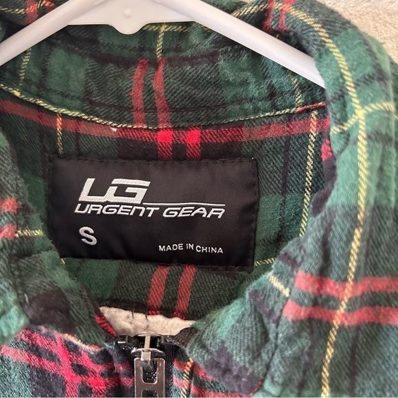 UG Urgent Gear Women’s zip Front Flannel Shacket Sz Small faux Shearling Lined - Picture 7 of 10